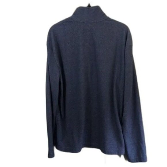 Crown‎ & Ivy Mens Pullover Sweater Quarter Zip Mock Neck Blue Casual - Picture 2 of 12